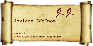 Jovicza János névjegykártya